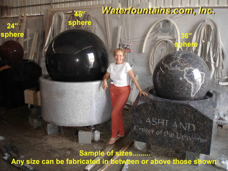 Main 013 Granite Sphere Fountain sizes